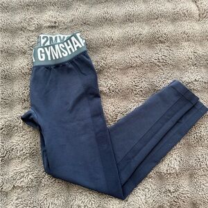 Gymshark Navy Seamless High-Waist Leggings with Branded Waistband